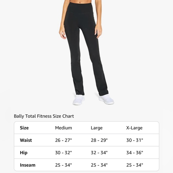 Bally Total Fitness Tummy Control‎ Straight Leg Yoga Pants Large - Picture 4 of 6